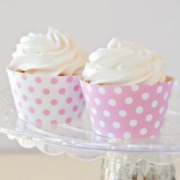 Pink Polka Dot Cupcake Wrappers - Printable Digital Download by Greengate Images