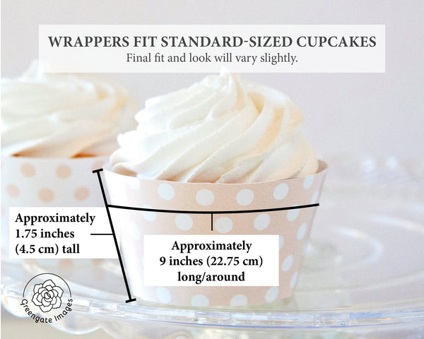 Peach Polka Dot Cupcake Wrappers - Printable Digital Download by Greengate Images
