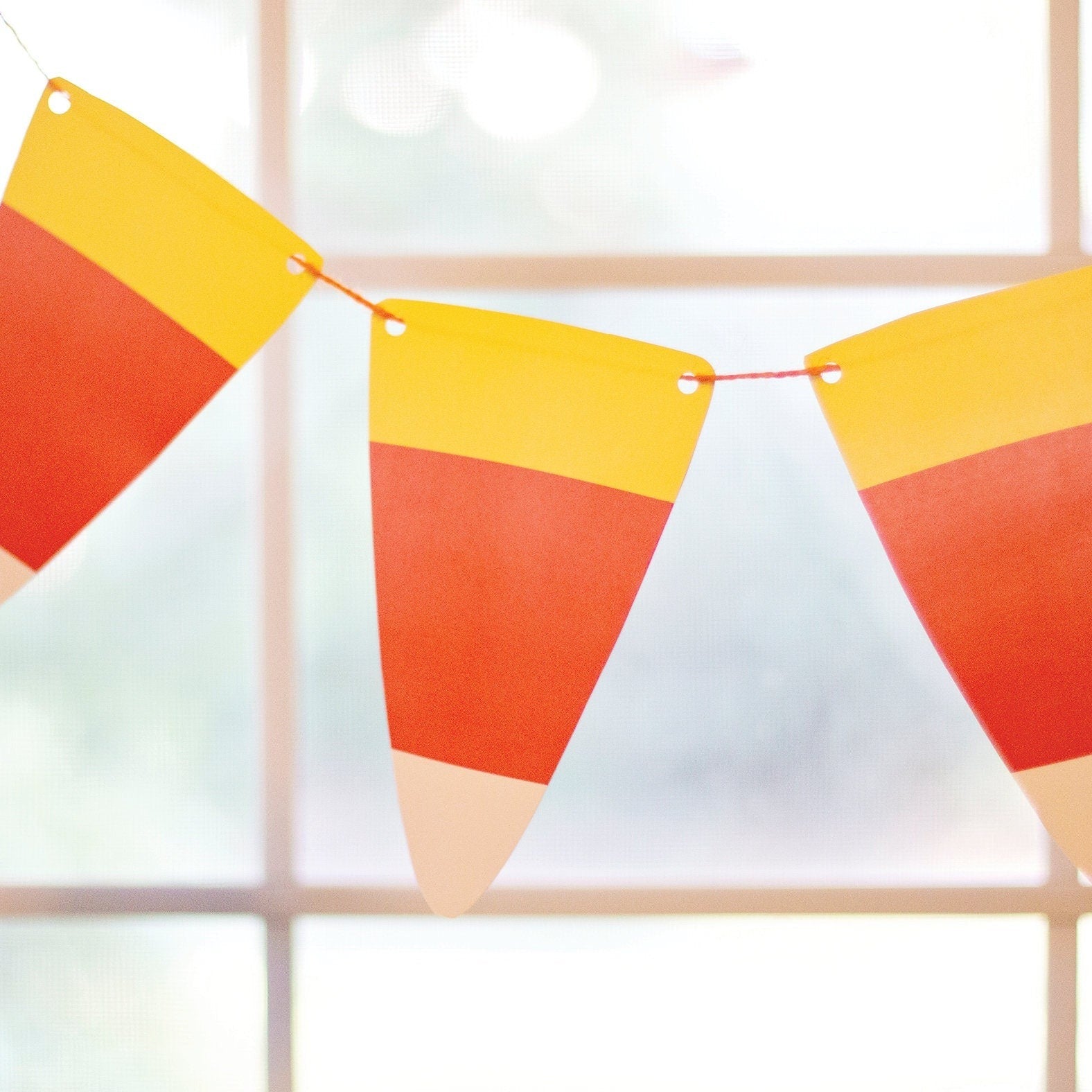 Candy Corn Banner: candy corn decorations, halloween garland, halloween decor ideas, printable banner, kids decorations, fall party pdf