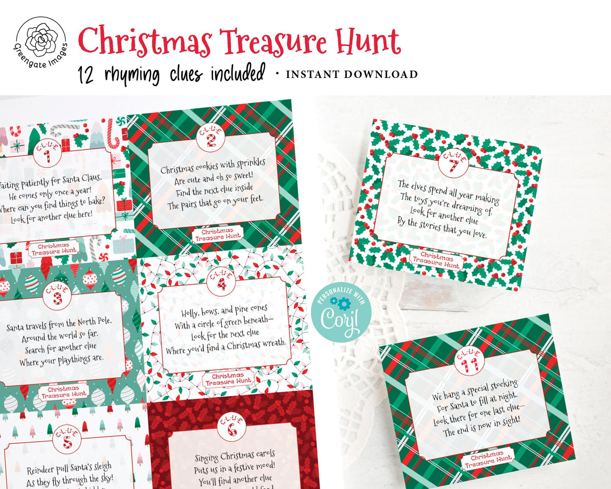 Christmas/Eve Treasure Hunt - Classic design and non-religious ...