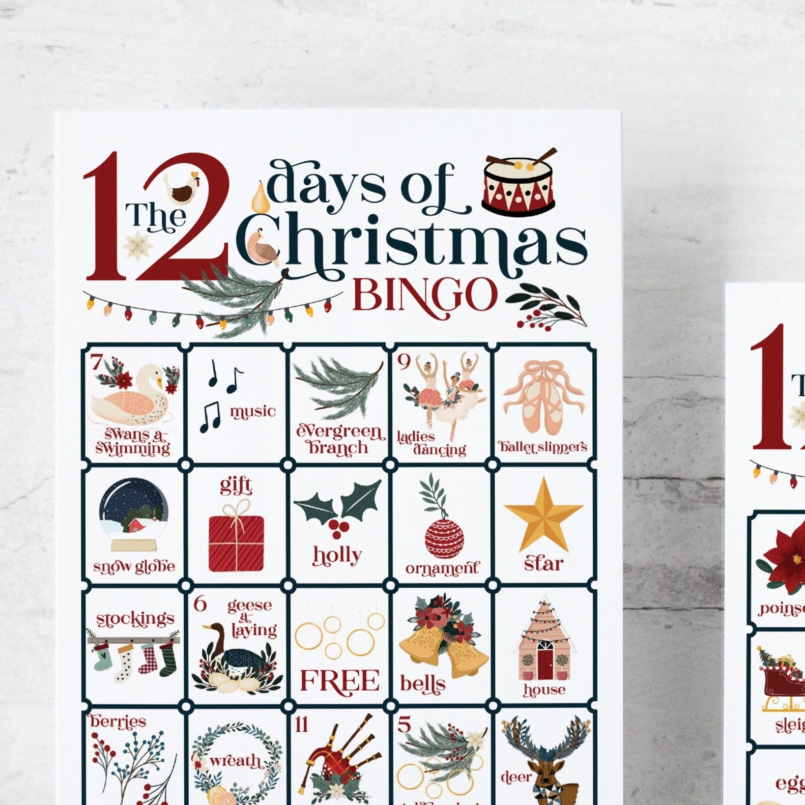 12-days-of-christmas-bingo-greengate-images for Christmas Bingo Free Printable Pdf 12 Days of Christmas Bingo – Greengate Images for Christmas Bingo Free Printable Pdf