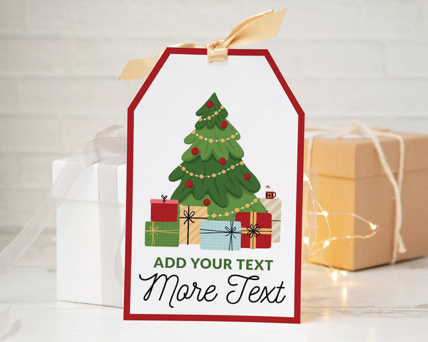 Jumbo Large Christmas Gift Tag - PRINTABLE editable corjl, xl extra giant tag, huge for large gifts really big personalized gift hang tag