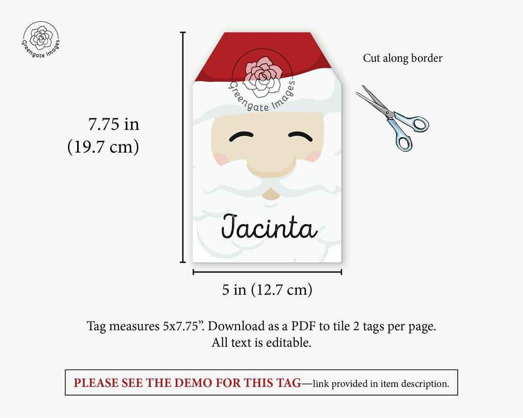 Jumbo Gift Tag - Santa Claus – Greengate Images jumbo-gift-tag-santa-claus-greengate-images