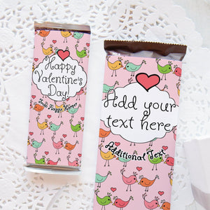 2 Sizes: Lovebirds Candy Bar Wrappers - Custom Hershey wrap, editable in Corjl, personalized candy label king size, cute favor gift idea