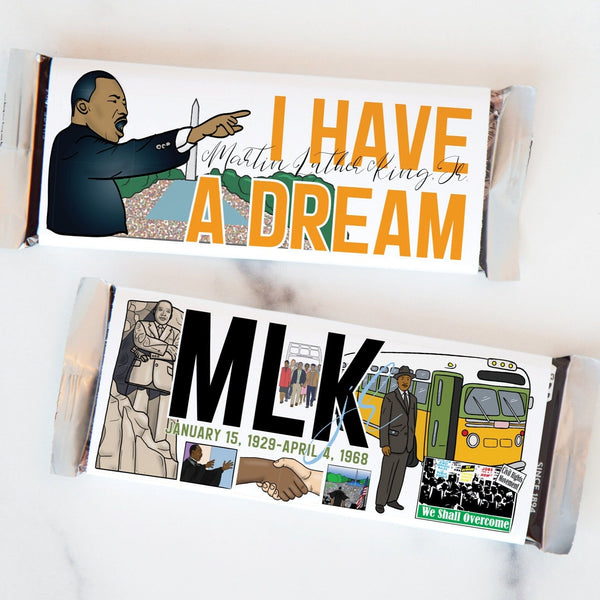 MLK Candy Bar Wrappers - PRINTABLE Hershey bar wrapper, pdf download, small awareness favor ideas, classroom coworkers workplace office.