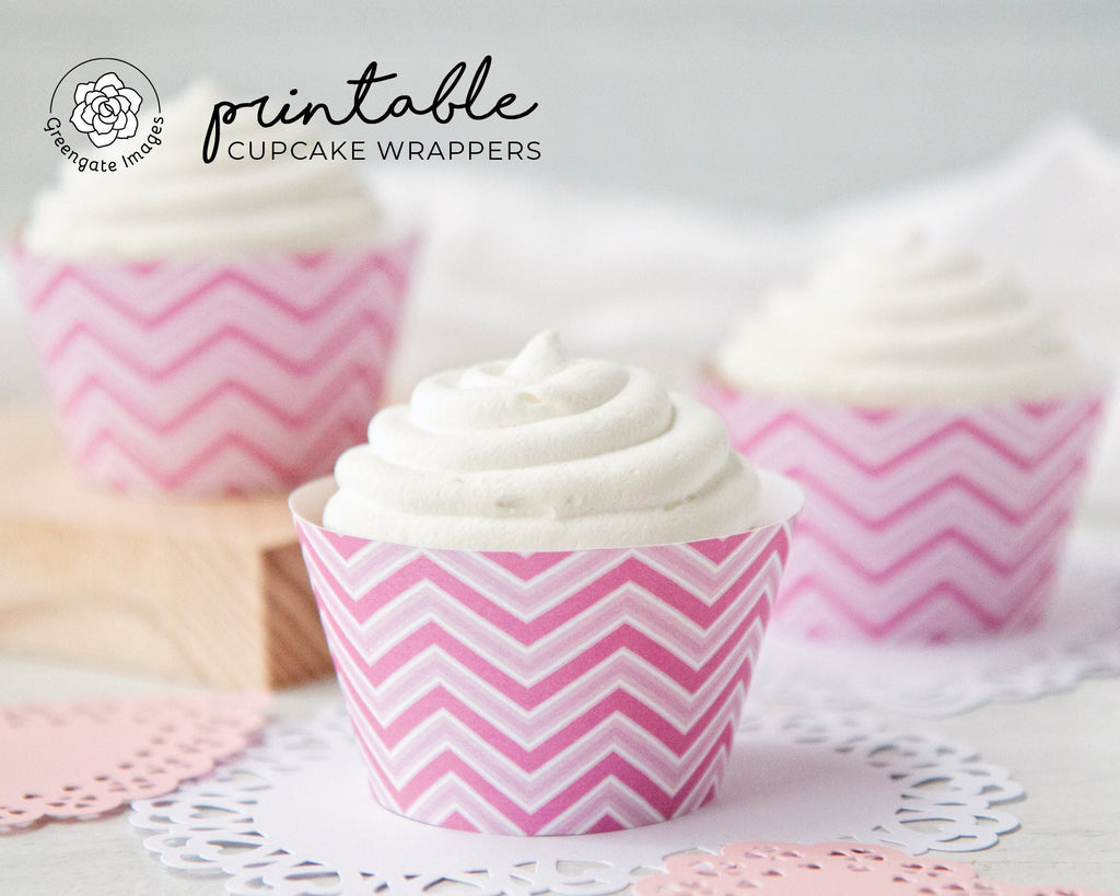 Pink Chevron Cupcake Wrappers – Greengate Images pink-chevron-cupcake-wrappers-greengate-images