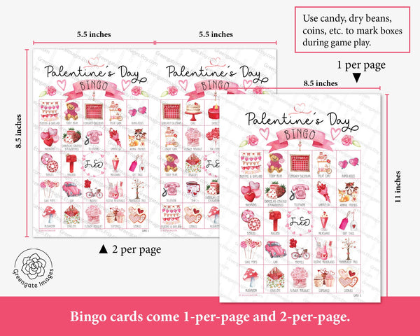 Palentine's/Valentine's Day Bingo - 50 PRINTABLE unique cards. Instant digital download PDF. Celebrate friendship and platonic love!