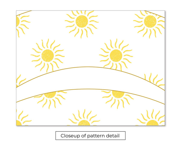 Sun Cupcake Wrapper - PRINTABLE instant download PDF. Yellow sunshine on white background. Summer, spring, our little son-shine.