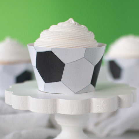 Soccer Cupcake Wrappers - PRINTABLE instant download PDF. Soccer team league party, sports theme birthday, cup watching, futbol football.