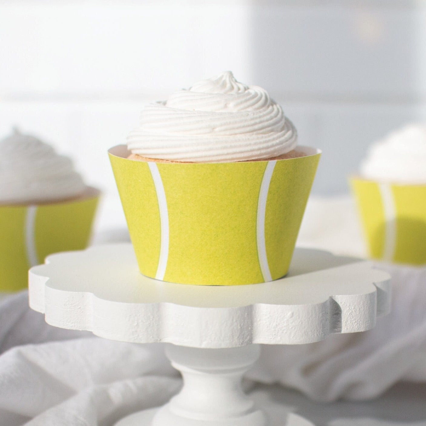 Tennis Ball Cupcake Wrappers - Printable Digital Download by Greengate Images