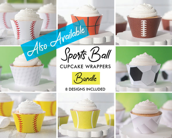 Tennis Ball Cupcake Wrappers - Printable Digital Download by Greengate Images