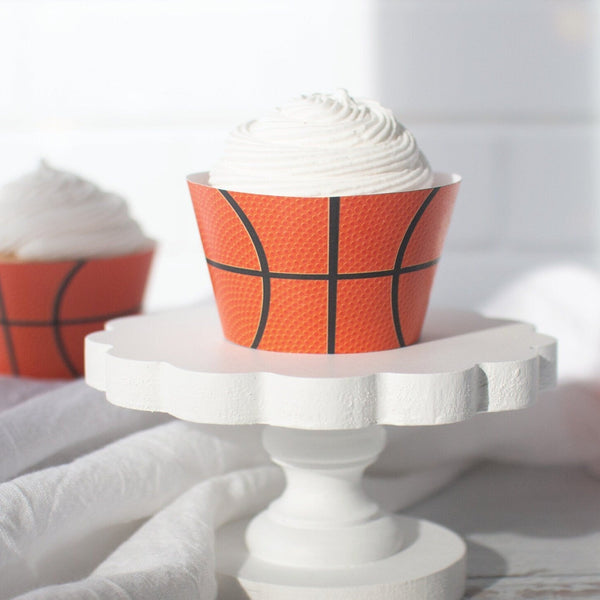 Basketball Cupcake Wrappers - PRINTABLE instant download PDF. Basketball party, sports theme birthday, hoops finals game watching day.