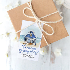 Beach House Hospitality Gift Tag - PRINTABLE template. Edit in Corjl. Thank you for being our guest, coastal cottage AirBNB seaside rental.