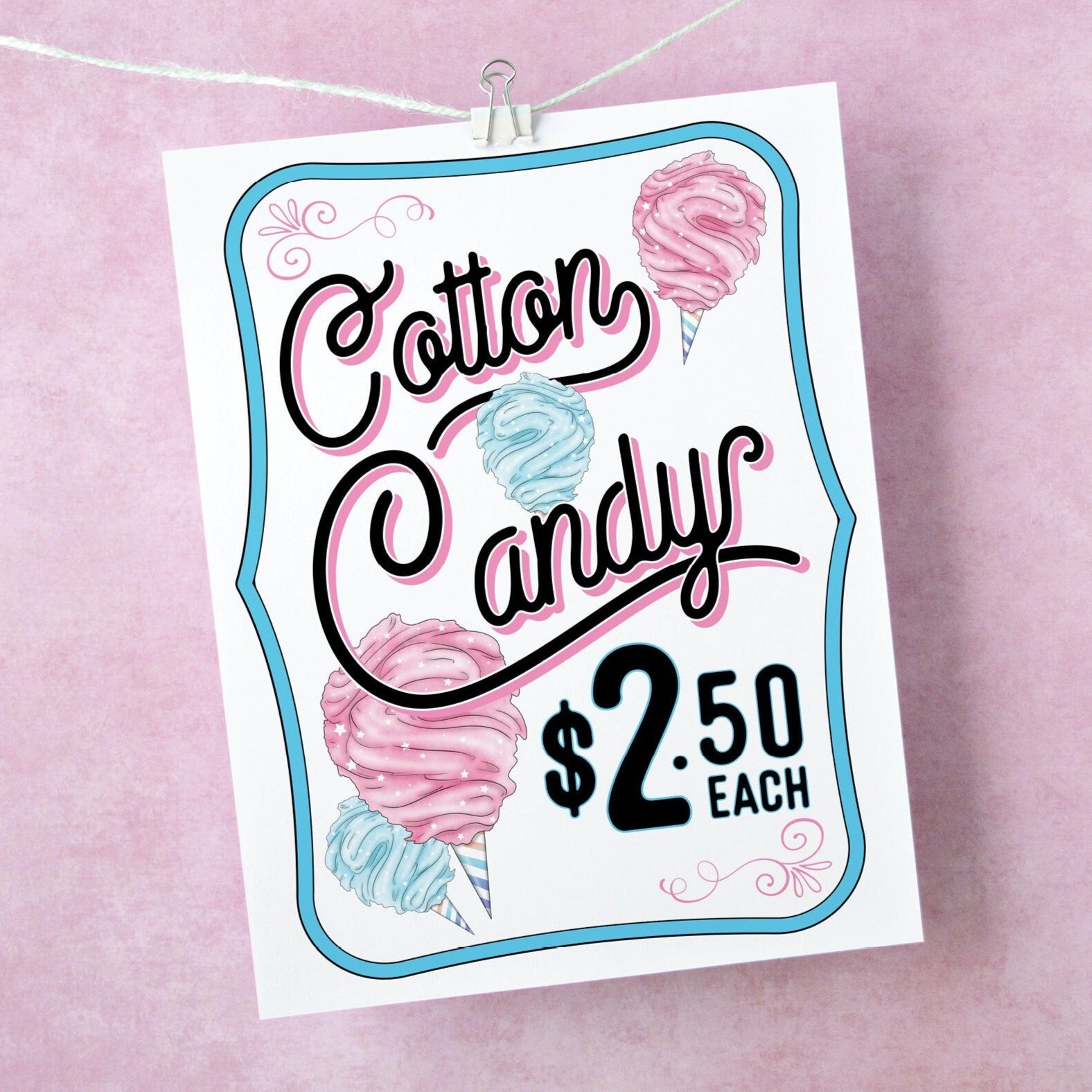 Free Printable Cotton Candy Sign