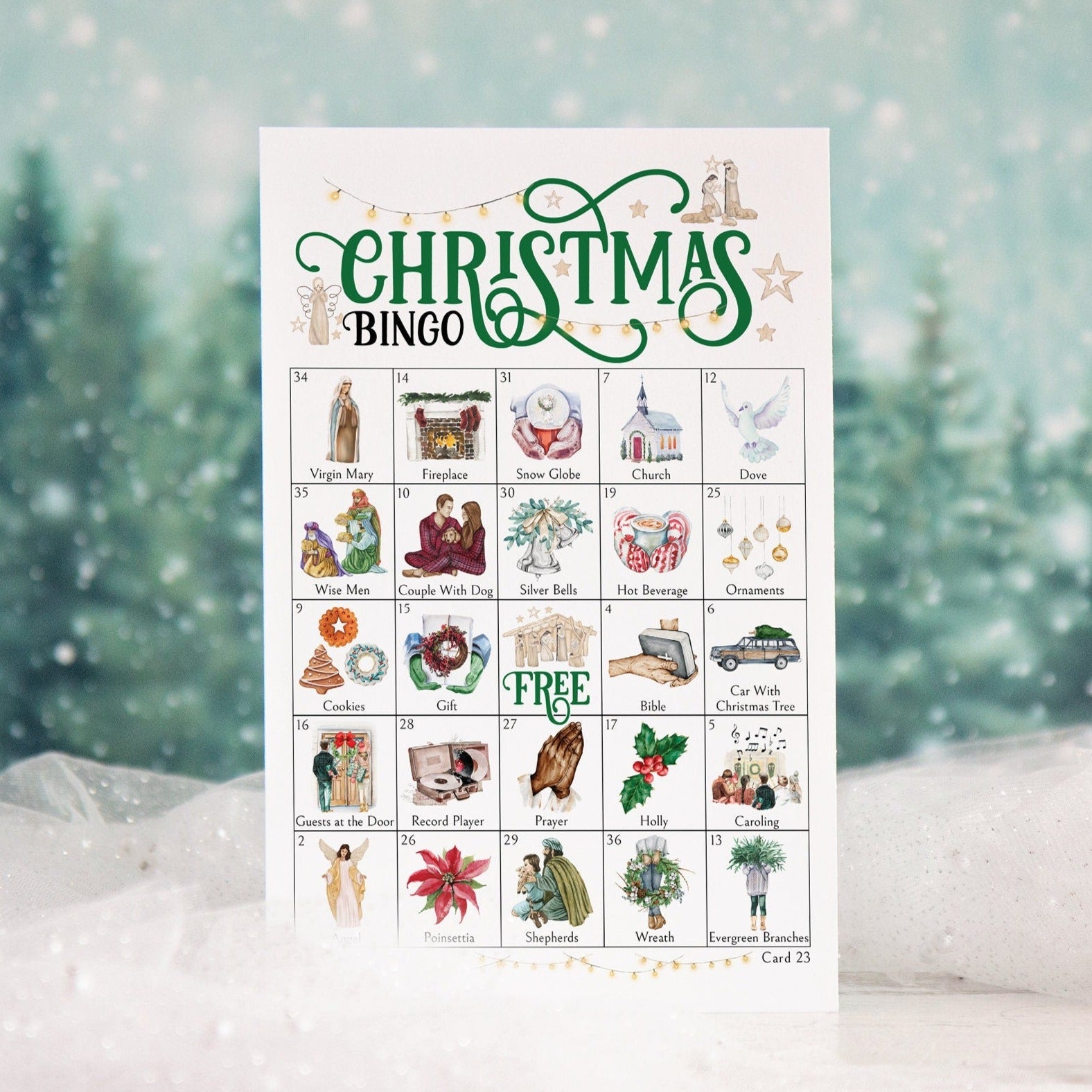 christian christmas bingo – greengate images