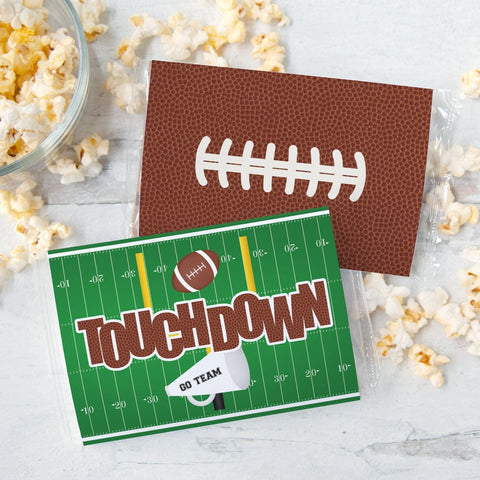 Football Popcorn Wrapper Duo - PRINTABLE microwave popcorn wrapper that's ready to download. Cute, quick and easy Big Game party favor idea.