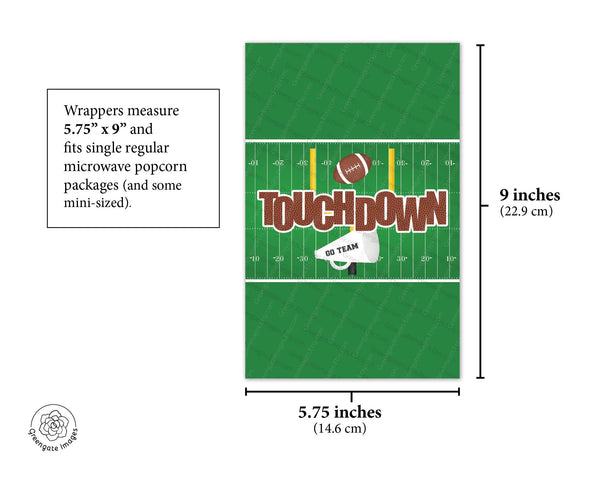 Football Popcorn Wrapper Duo - PRINTABLE microwave popcorn wrapper that's ready to download. Cute, quick and easy Big Game party favor idea.
