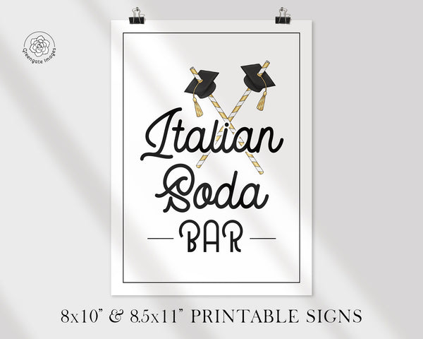 Graduation Soda Bar Sign - PRINTABLE 8.5x11" and 8x10". Downloadable JPG for making your own carbonated mixed drinks. Jr. High/School idea.