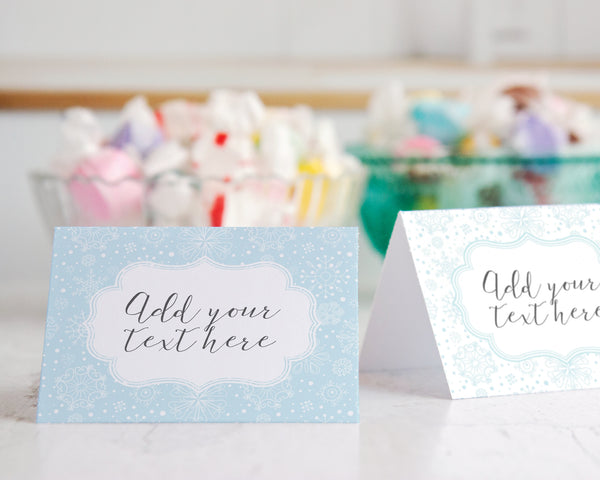 Snowflake Place Cards Duo - Light Blue