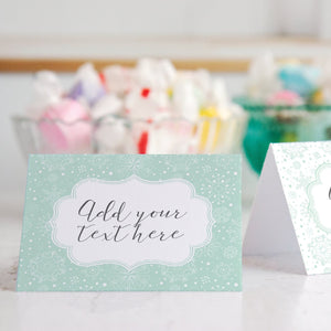 Snowflake Place Cards Duo - Mint