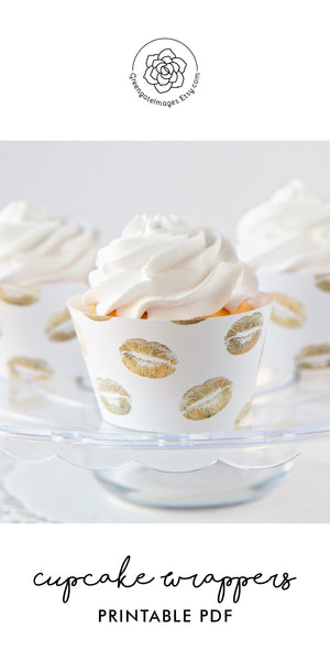 Lipstick Kiss Cupcake Wrappers