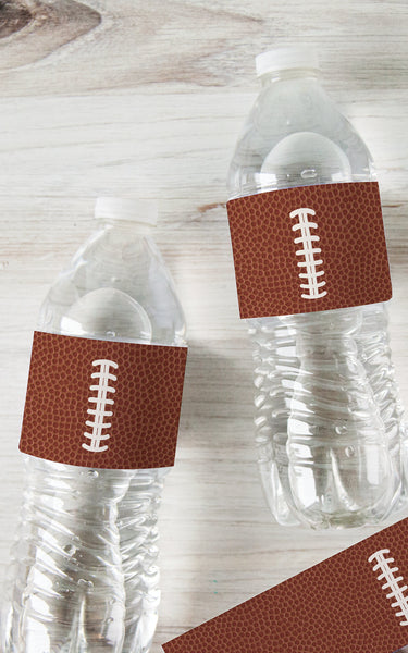 Football Water Bottle Label - Texture and Laces