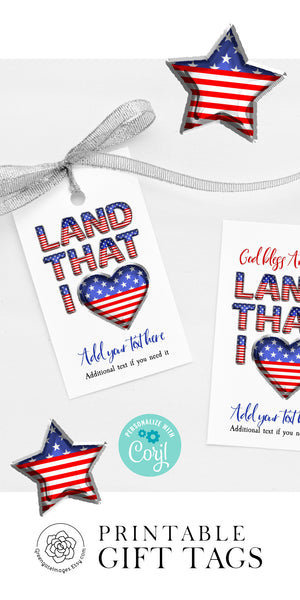 Land that I Love Patriotic Gift Tag