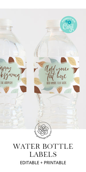 Fall Leaves Water Bottle Label