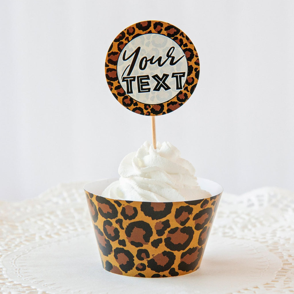 Leopard Print Cupcake Wrappers Toppers Greengate Images leopard-print-cupcake-wrappers-toppers-greengate-images
