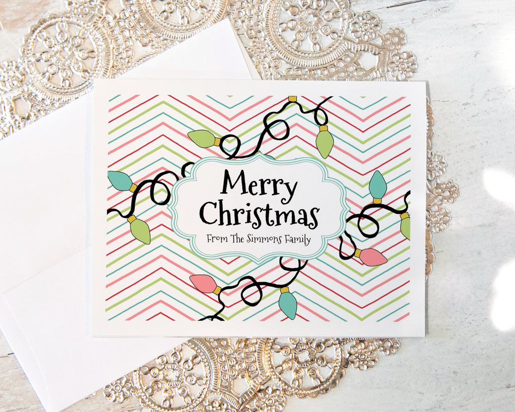 Christmas Note Card - String Lights – Greengate Images