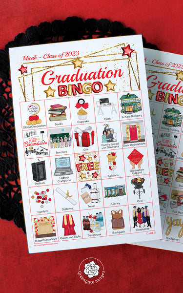 Graduation Bingo - Red and Gold