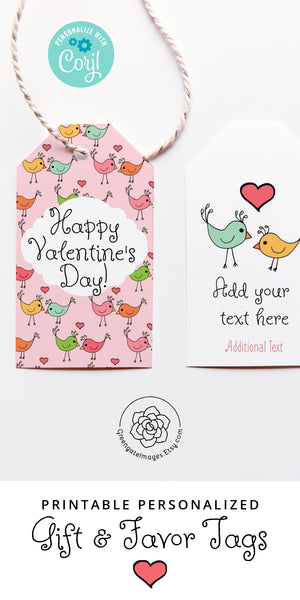 Love Bird Valentine Gift Tags