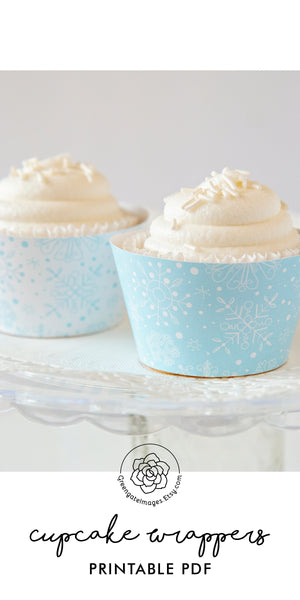 Light Blue Snowflake Cupcake Wrappers