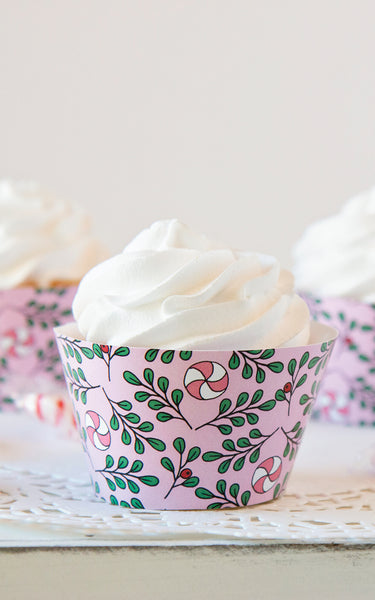 Pink Peppermint Cupcake Wrappers