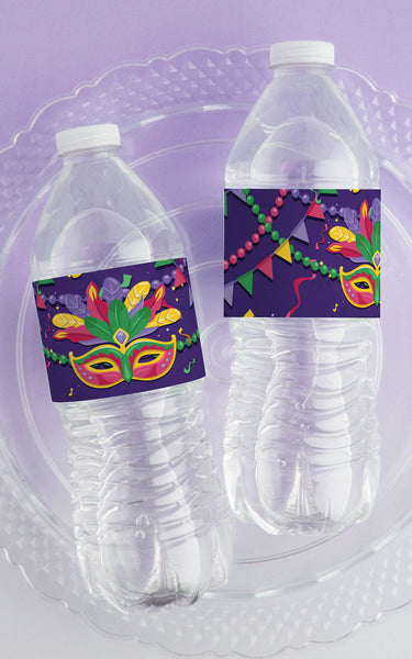 Mardi Gras Water Bottle Label