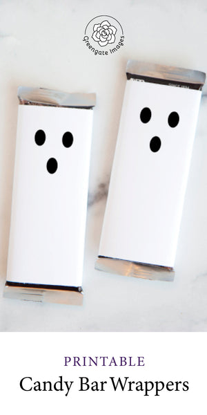 Minimalist Ghost Candy Bar Wrappers
