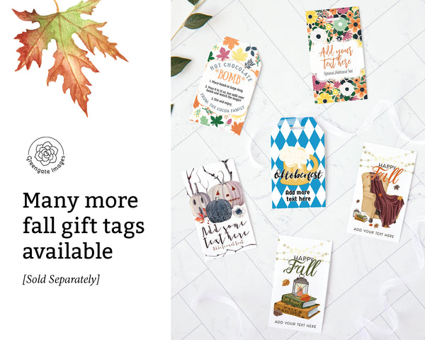 Fall Leaves Gift Tag - Dark Background