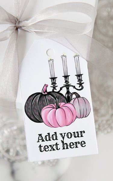 Pink/Black Pumpkin Halloween Gift Tag