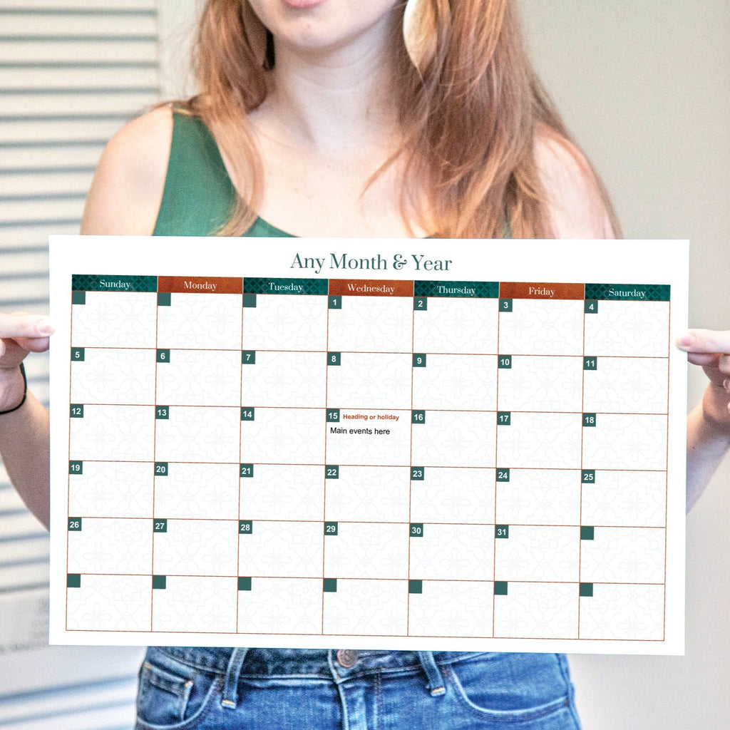 Editable 11x17 Calendar Template - Moroccan Design Theme – Greengate Images editable-11x17-calendar-template-moroccan-design-theme-greengate-images