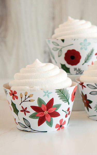 Poinsettia Cupcake Wrappers