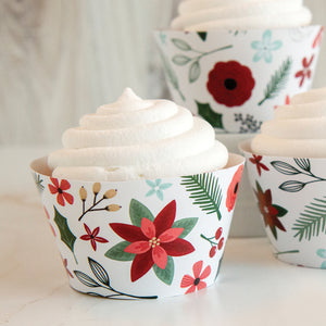 Poinsettia Cupcake Wrappers