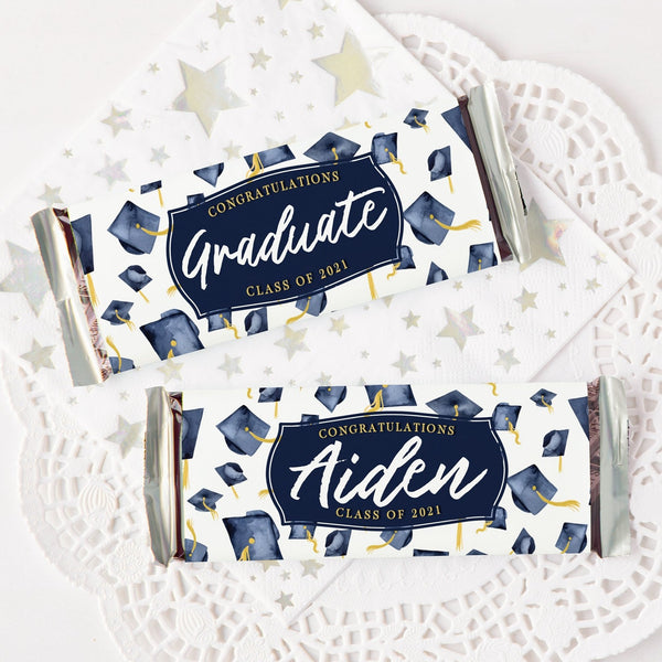 Navy Blue Graduation Candy Bar Wrappers