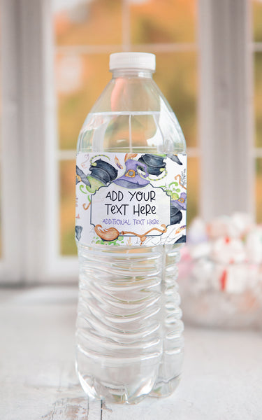 Witchy Halloween Water Bottle Label