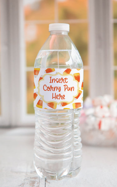 Candy Corn Water Bottle Label