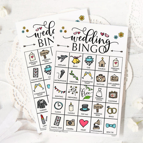 Wedding Bingo - Color Doodles