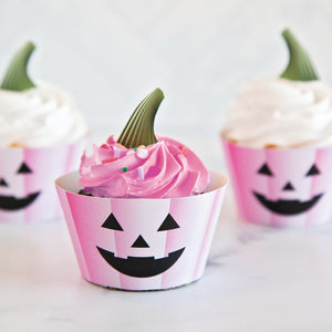 Pink Jack-o-Lantern Cupcake Wrappers