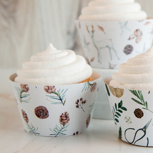 Rustic Christmas Cupcake Wrapper Trio - Greengate Images