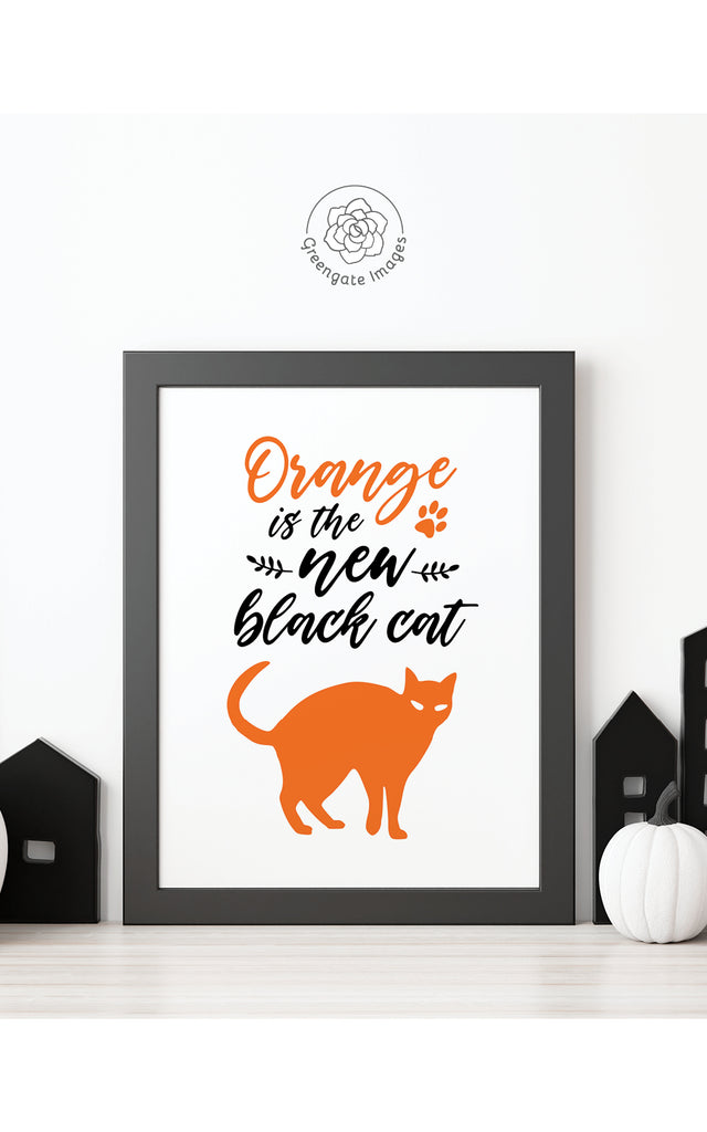 Halloween Cat 8x10" Printable Wall Art Greengate Images