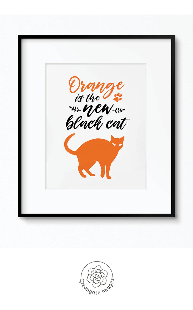 Halloween Cat 8x10" Printable Wall Art Greengate Images
