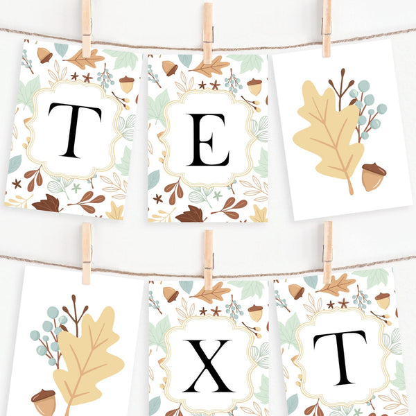 Fall Leaf Banner - Pastel Colors